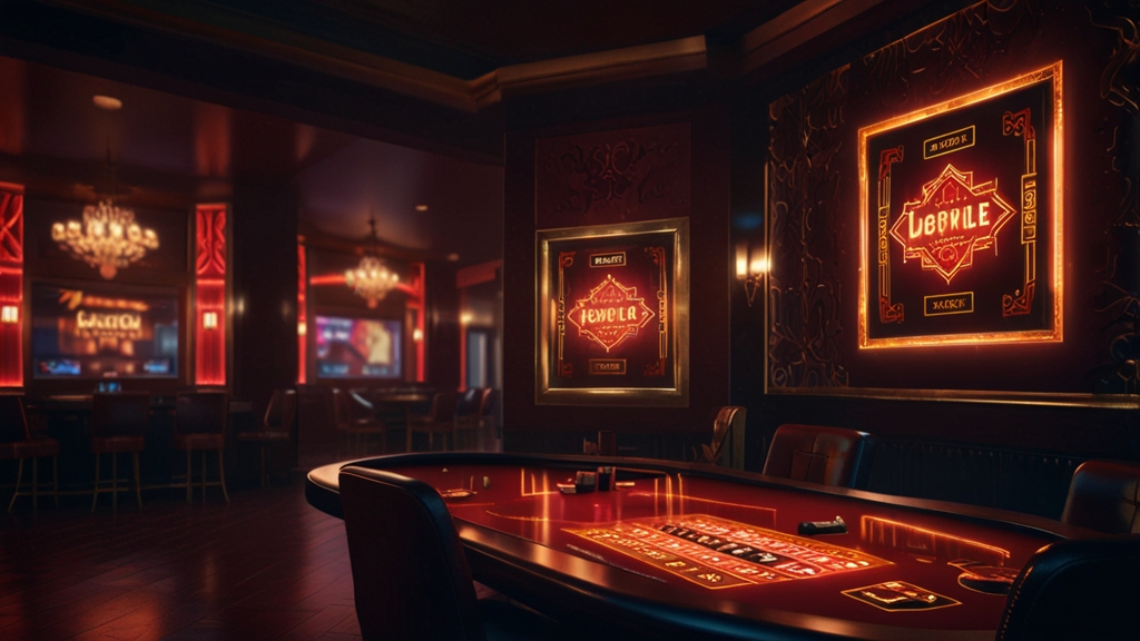 Hand holding a phone showing a sleek mobile casino lobby