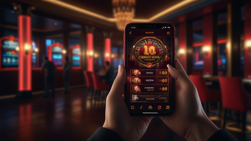 Phone in a casino lounge showing a familiar mobile app routine