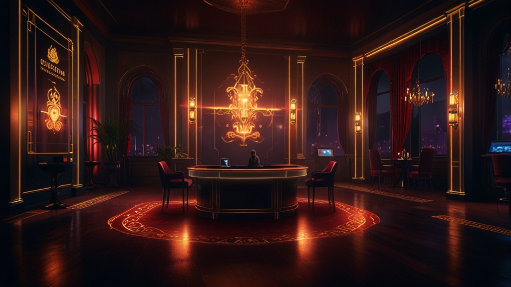 Glowing casino login screen beside a player entering account details